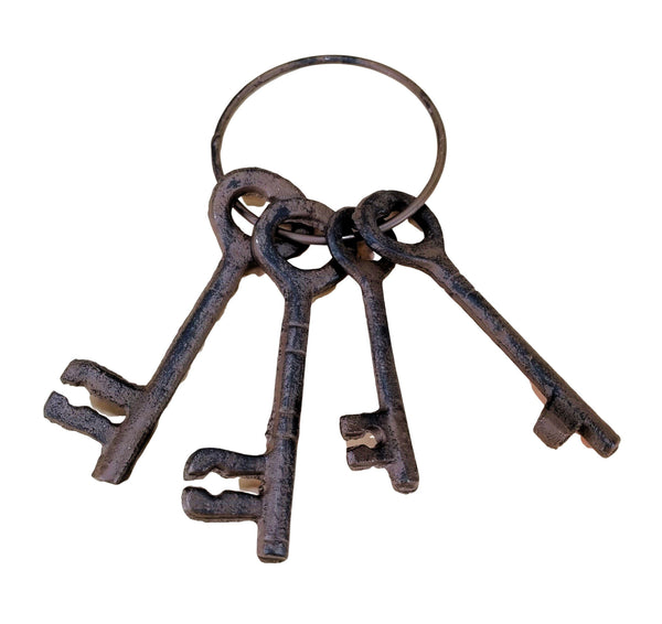 Iron Skeleton Key Set on Ring Fake Jailer Keys Halloween Prop Old House  Decor -  Hong Kong