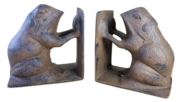 2 pc Heavy 2024 Cast Iron Armadillo Bookends Rustic Brown