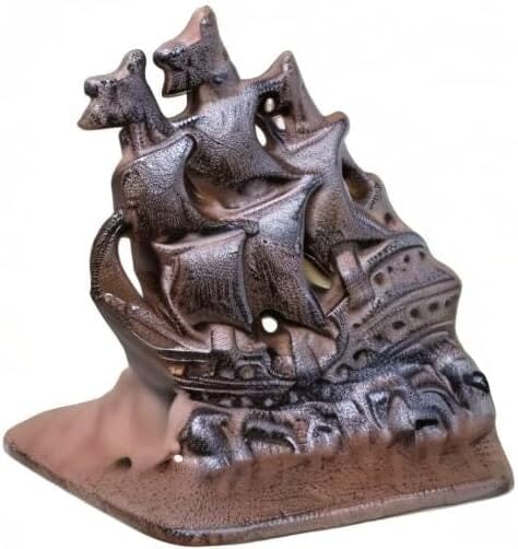 Cast Iron Sailing Ship Bookends Heavy Heirloom Quality Bookends Carvers Olde Iron 