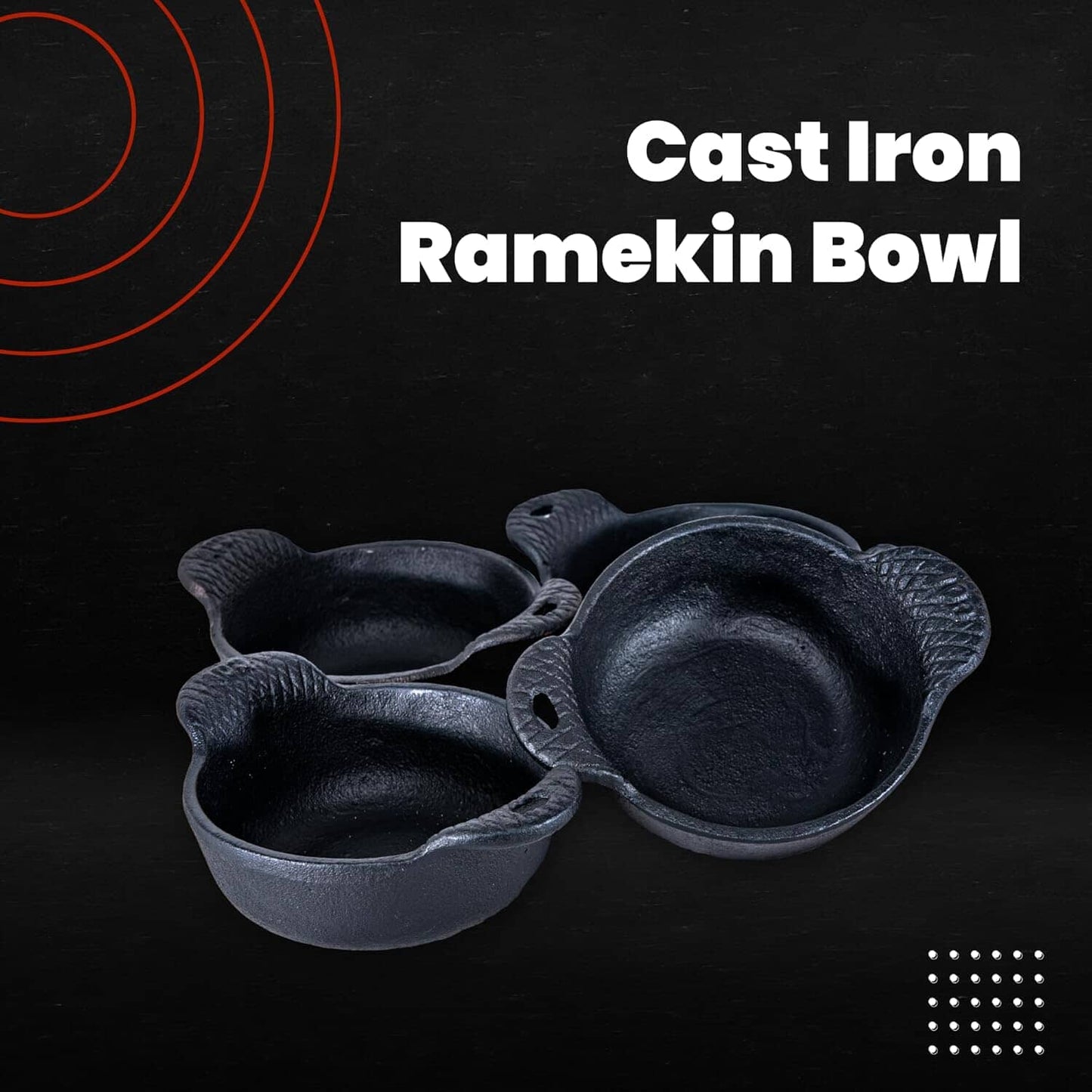 Carvers Olde Iron Mini Cast Iron Skillet Set of 4 ñ 12 Oz Capacity Ramekins Carver's Olde Iron 