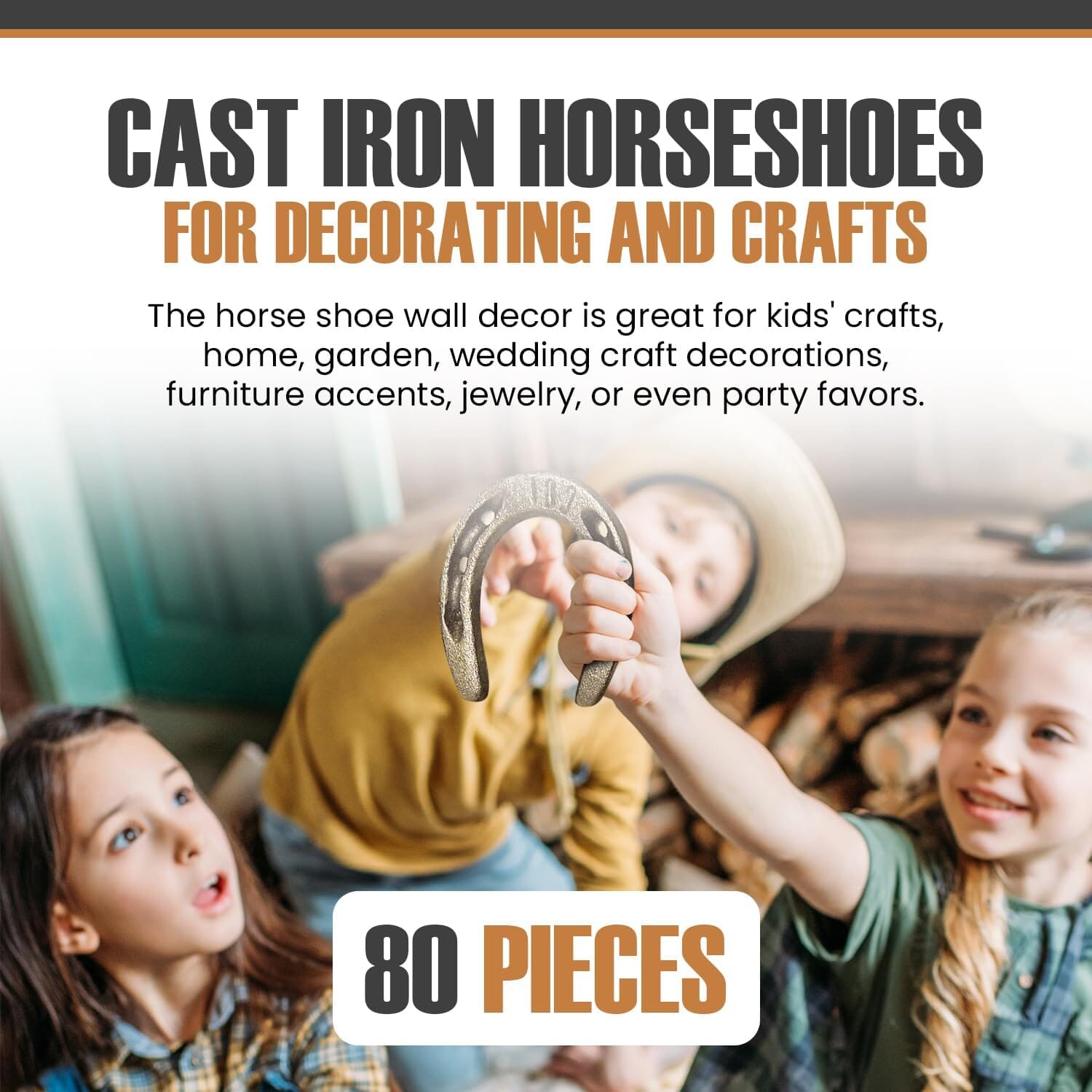 3.5" Cast Iron Metal Horseshoe Set - Easy to Weld (80 Pieces) Horseshoe Set Carver's Olde Iron 