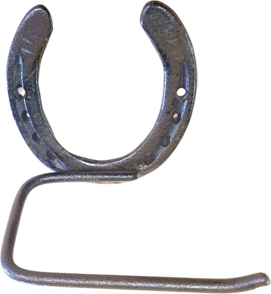 Cast Iron Horseshoe Toilet Paper Holder Gray Clear Coat Finish w/Hardware Toilet Paper Holder Carver's Olde Iron 